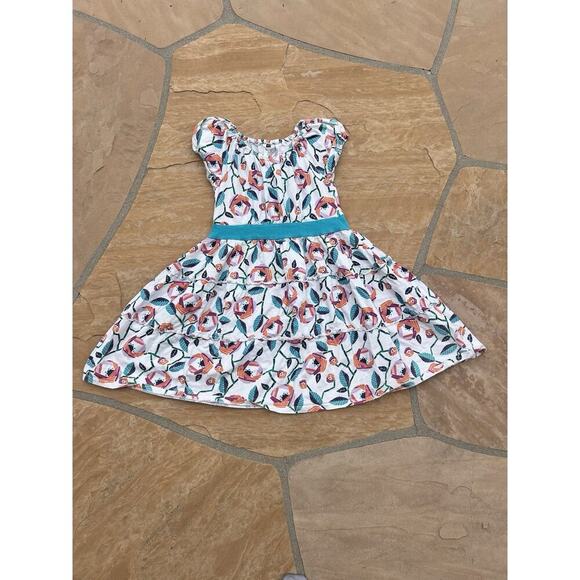 Tea Collection Midi Dress Girls Sz 8 Floral Spring Summer - Picture 1 of 3
